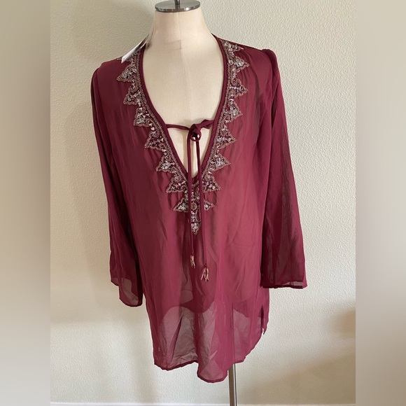 New women’s Antonio Melani sz S swim cover-up beads